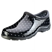 Sloggers Women's Rain & Garden Shoes in Black & White Polka Dots, Size 8