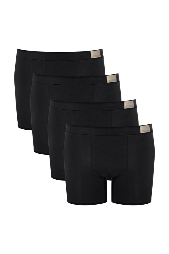 Men Boxer Shorts Cotton Black L
