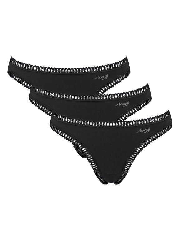 Women String Cotton Black Xl