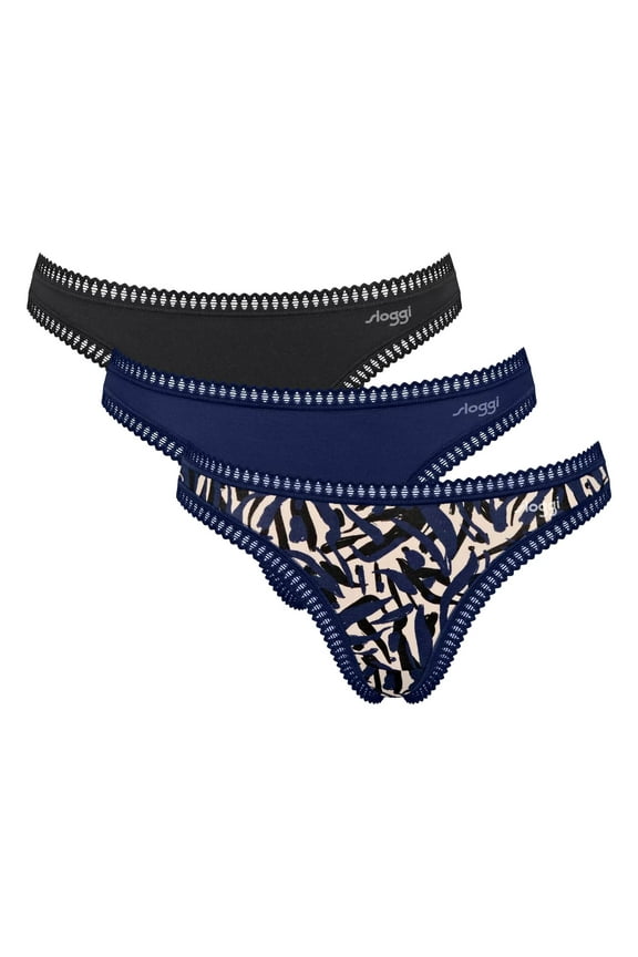 Women's Thongs, 3-Pack - Go Crush String C3p, Pants, Stretch Cotton Blue S (Small)