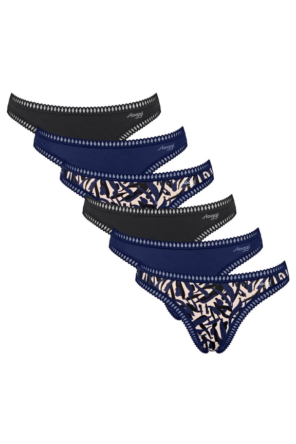 Women's Thongs, 6-Pack - Go Crush String C6p, Pants, Stretch Cotton Blue S (Small)