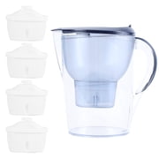 Slok Large 10 Cup 3.5 Liter White Water Filter Pitcher, Includes 4 Standard Replacement Filters