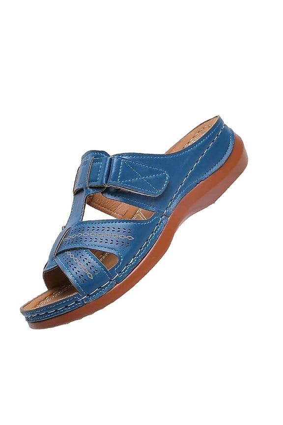 Slope Heel Thick Furry Sandals Women Sole Hollow Slippers Walking Sandals Women For Women's Wedge Sandals for Women Size Large Casual Two Strap Sandals Women Pedal Sewn Slope Womens Tan Sandals H