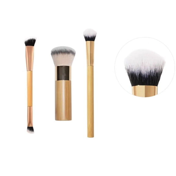 Slope Point Color Brush Inclined Head Double Layer Makeup Brush, Soft Synthetic Bristles Facial Contour Fit Natural Powder Application, For Blush Powder Highlighter Beginners