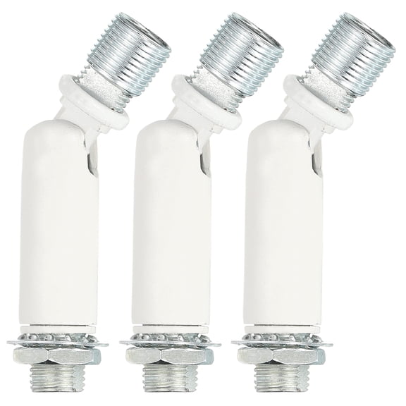 Sloped Ceiling Adapter, 180/350 Degree 60x14mm M10 Fine Thread Sloped Ceiling Light Fixture Adapter Kit for Ceiling Pendant Light Chandelier Track Suspend(White, Pack of 3)