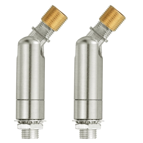 Sloped Ceiling Adapter, 180/345 Degree 60x15mm M10 Thread Sloped Ceiling Light Fixture Adapter Kit for Ceiling Pendant Light Chandelier Track Suspend(Yellow Silver, Pack of 2)