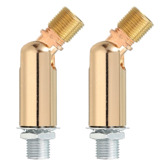 Sloped Ceiling Adapter, 180 Degree 46x15mm M10 Fine Thread Sloped Ceiling Light Fixture Adapter Kit for Ceiling Pendant Light Chandelier Track Suspend(Gold, Pack of 2)