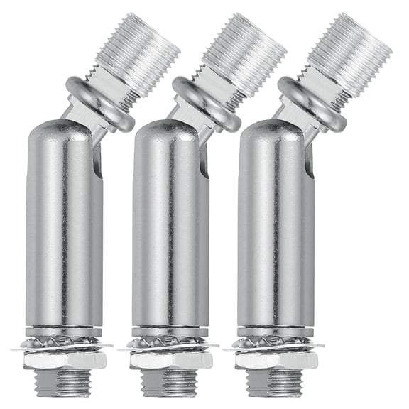 Sloped Ceiling Adapter, 180/350 Degree 60x14mm M10 Fine Thread Sloped Ceiling Light Fixture Adapter Kit for Ceiling Pendant Light Chandelier Track Suspend(Silver, Pack of 3)