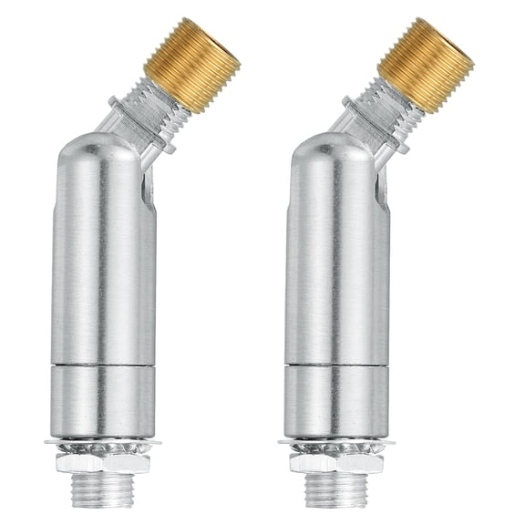 Sloped Ceiling Adapter, 180/345 Degree 60x15mm M10 Fine Thread Sloped Ceiling Light Fixture Adapter Kit for Ceiling Pendant Light Chandelier Track Suspend(Silver, Pack of 2)