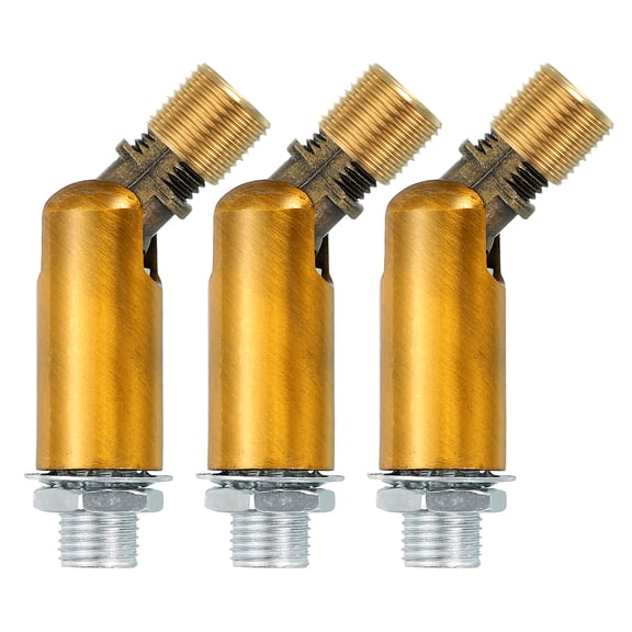 Sloped Ceiling Adapter, 180 Degree 46x15mm M10 Fine Thread Sloped Ceiling Light Fixture Adapter Kit for Ceiling Pendant Light Chandelier Track Suspend(Gold Copper, Pack of 3)