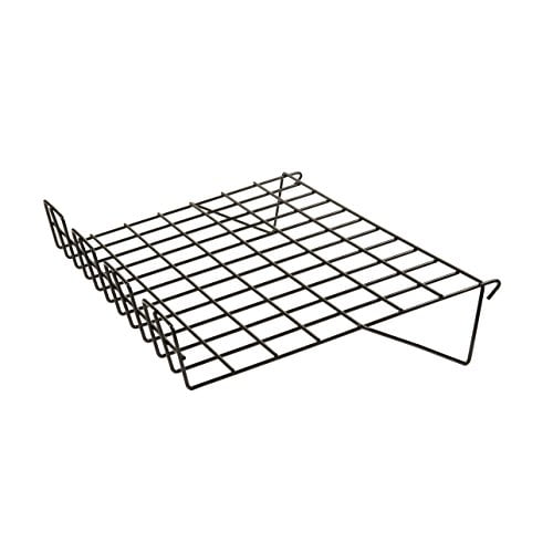 Sloping Wire Shelves with 3 Inch Lip, 14 Inch Deep x 22.5 Inch Wide, Heavy Duty Display Shelves, Pack of 6, Black$$Furniture