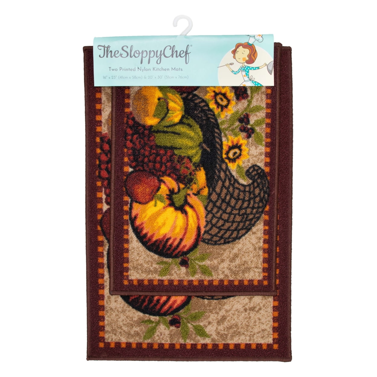 Sloppy Chef Printed Kitchen Area Rug (2 Piece Set), 16x23 & 20x30, Non ...