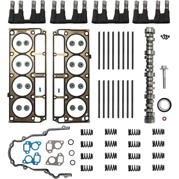 Sloppy Stage 2 Camshaft Kit with NLifters & Springs & Gasket Set for GM Chevy Gen3 LS1 LS6 LQ4 4.8 5.3 5.7 6.0 1999-2007 E1840P