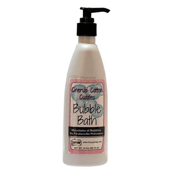 SloppySoap Cherub Cotton Cuddles Bubble Bath, Phthalate-Free, 10 Fl Oz, Skin Softening Formula