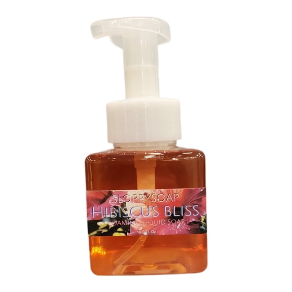 SloppySoap Hibiscus Bliss Easy Application Cleansing Paraben-Free 100% Organic Liquid Hand Soap, Hibiscus Raspberry, 10 fl oz