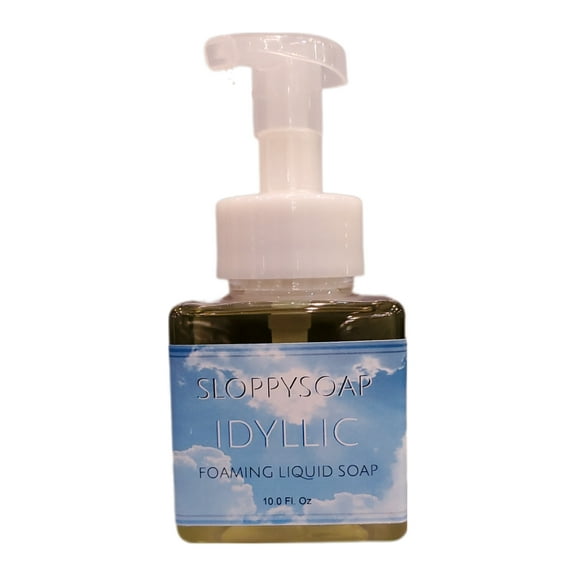 SloppySoap Idyllic Foaming Liquid Soap, 10 fl oz, Coconut Oil and Cocoa Butter, Bergamot Vanilla Scent