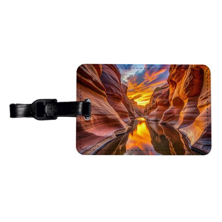 Slot Canyons And Water At Sunset Utah Arizona Faux Leather Travel Luggage Tag price history and forecast - Blooza Blooza