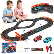 Lictin Slot Car Race Track Set, Dual Electric Race Car Track with 2 High-Speed Cars & 2 Electric Controller, Racing Slot Car Track Toy Gift for Kids Boys Ages 4-12