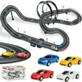 thumbnail image 1 of Slot Car Race Track Sets, 28ft Dual Race Car Track with 4 High-Speed Cars, 2 Electric Controller and 2 Manual Controller Lap Overpass Track Race Car Toys for Kids Ages 4-12, 1 of 6