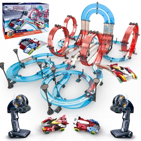 BUBUQE Slot Car Race Track Sets Dual-Player Electric RC Cars for Boys Kids 6-12 Vehicle Playsets