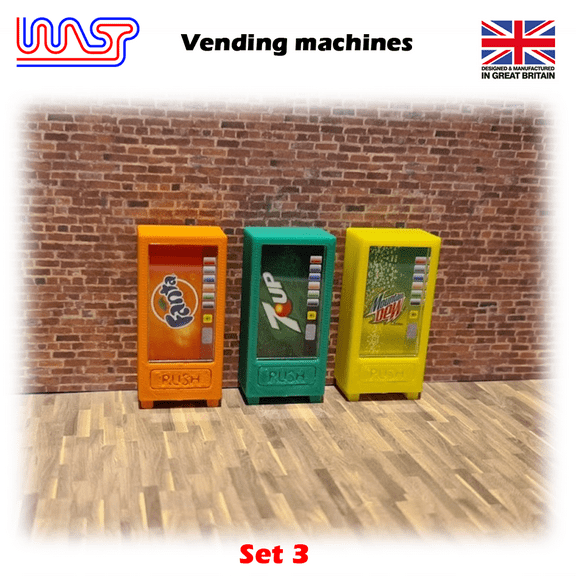 Slot Car Scenery Track Side Drinks Vending Set of 3 New 1:32 Scale WASP set 3