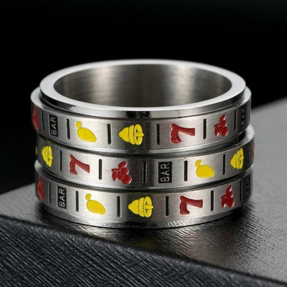 Slot machine can turn stainless steel ring