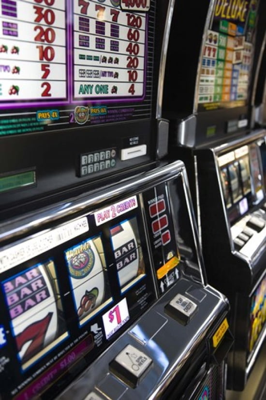 Slot machines at an airport McCarran International Airport Las Vegas Nevada USA Canvas Art - Panoramic Images (36 x 24)