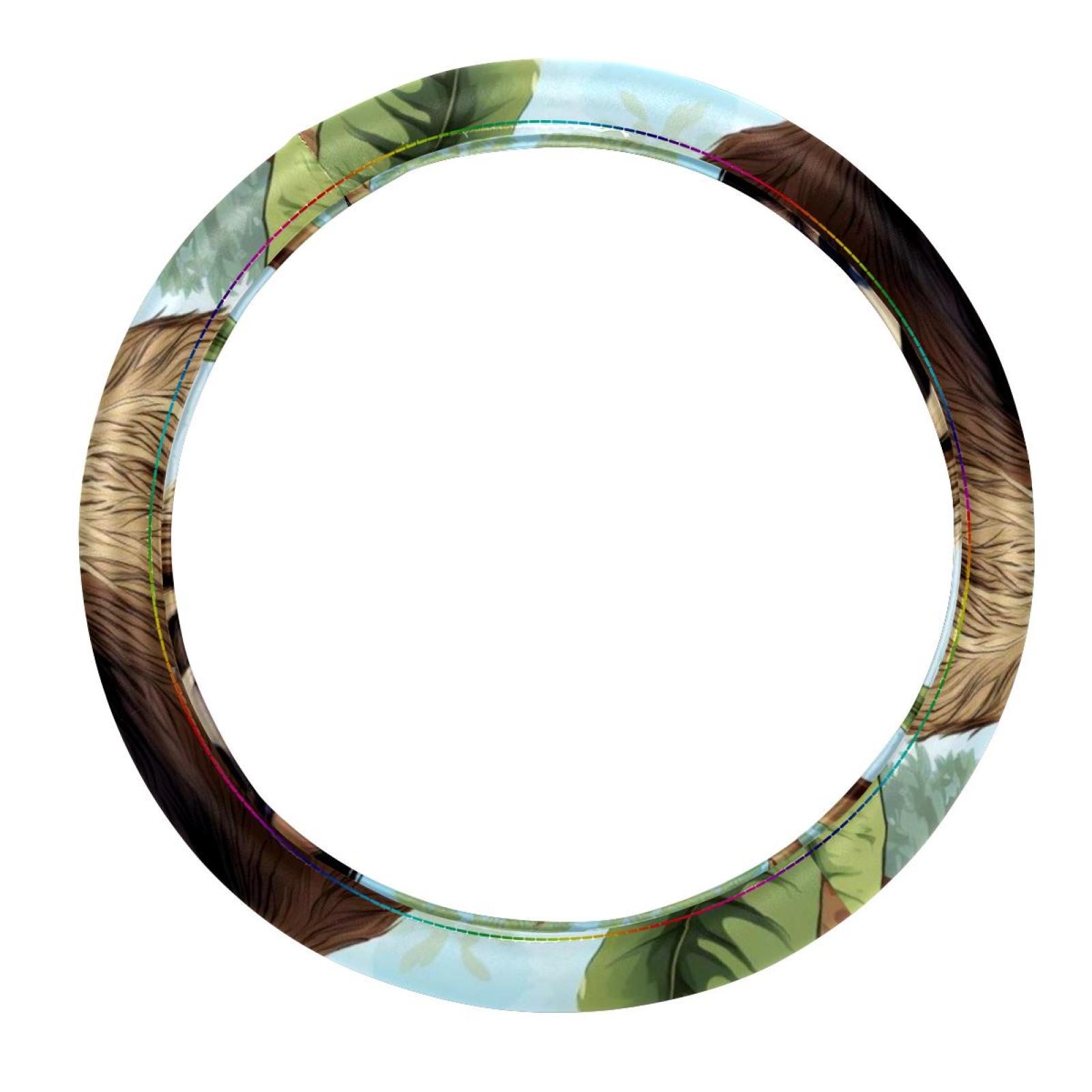 Sloth 14.5 Inch Printing PVC Leather Car Wheel Covers Steering Wheel
