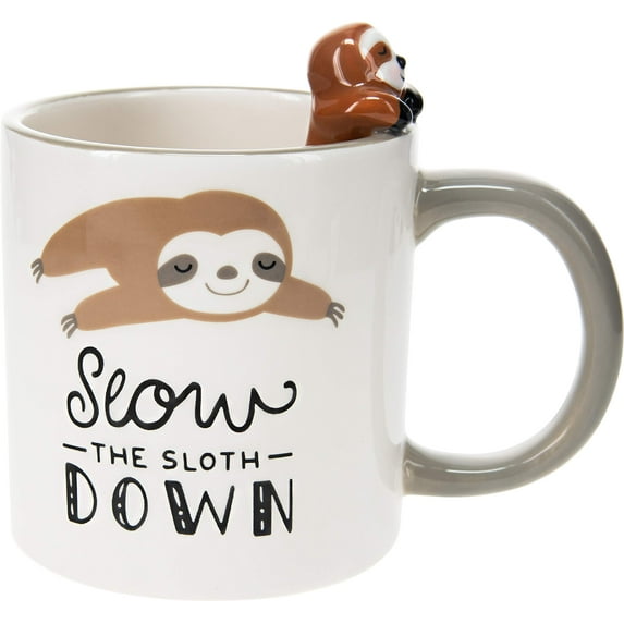 Pavilion - Slow The Sloth Down - Sloth Gray 17oz Dolomite Coffee Cup Mug