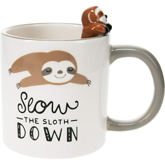 Pavilion - Slow The Sloth Down - Sloth Gray 17oz Dolomite Coffee Cup Mug