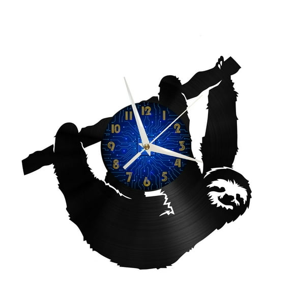 Sloth 2 Vinyl Record Wall Clock for Kitchen Wall Decor Wall Art Gift for Lover Gift Idea for a Best Friend(B)