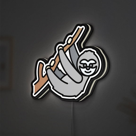 Sloth 3D Novelty Light Box for Living Rooms, Nature Decor, Ideal for Wildlife Enthusiasts (Height 8 inch, 20cm)