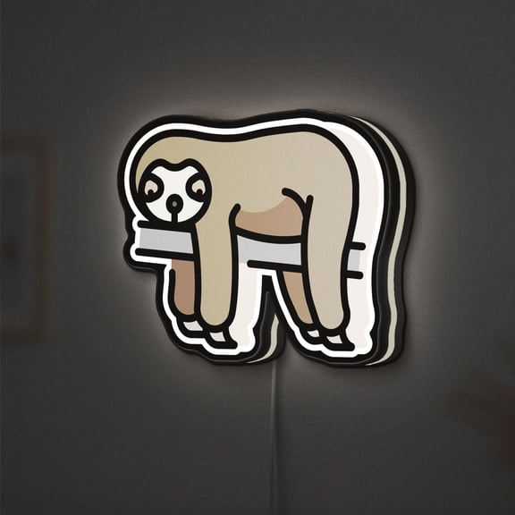 Sloth 3D Novelty Light Box for Nurseries, Jungle Decor, Ideal for Animal Lovers (Height 24 inch, 60cm)