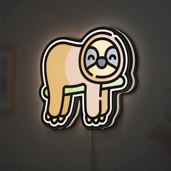 Sloth 3D Novelty Light Box for Yoga Studios, Relaxation Decor, Ideal for Mindfulness Fans (Height 20 inch, 50cm)