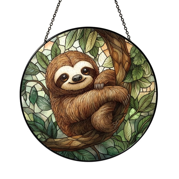 Sloth Acrylic Suncatcher Hanging Sign, Cute Window Hanging Decor, Cozy Homewarming Gift