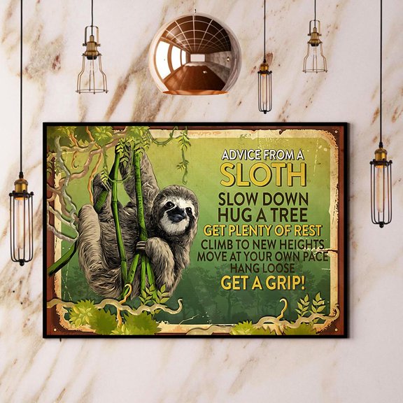 Sloth Advice From A Sloth Paper Poster No Frame Matte Wall Art Decor 11 x 17 Inch Poster