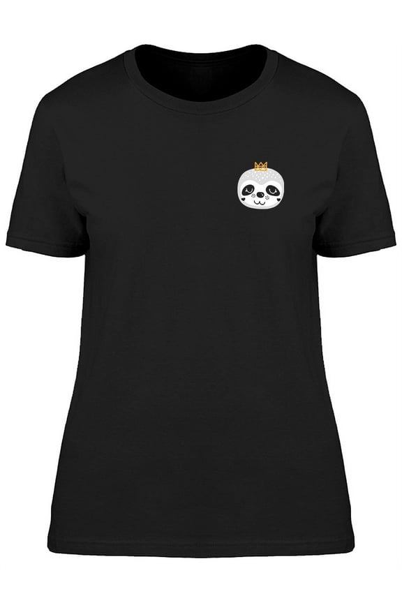 Sloth Animal Crown Graphic T-Shirt Women -Image by Shutterstock, Female Medium