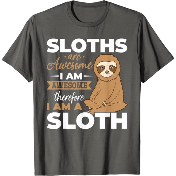 Sloth Animals Sloths are Awesome Unisex T-Shirt for Men Women Kids Toddler,Charcoal Color,Size 3XL