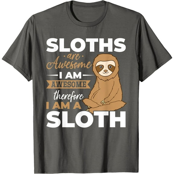 Sloth Animals Sloths are Awesome Unisex T-Shirt for Men Women Kids Toddler,Charcoal Color,Size L