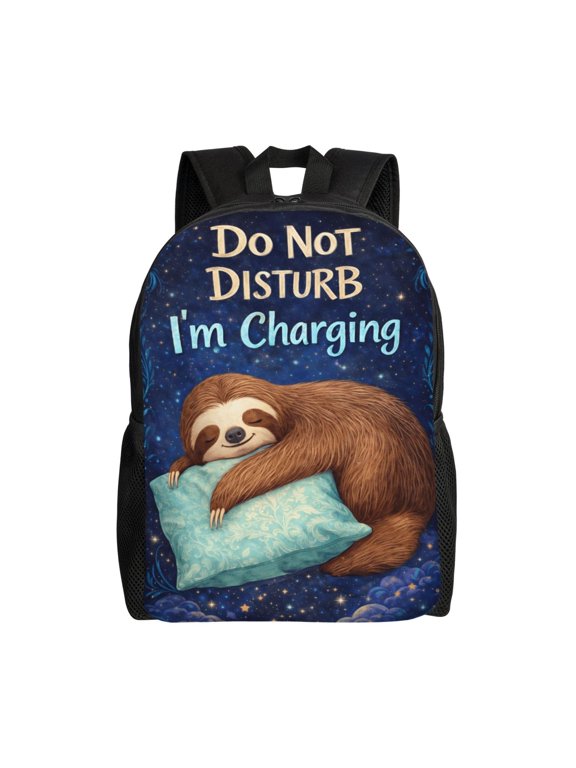 Sloth Backpack Full Front Print Travel Laptop Bag for Men and Women