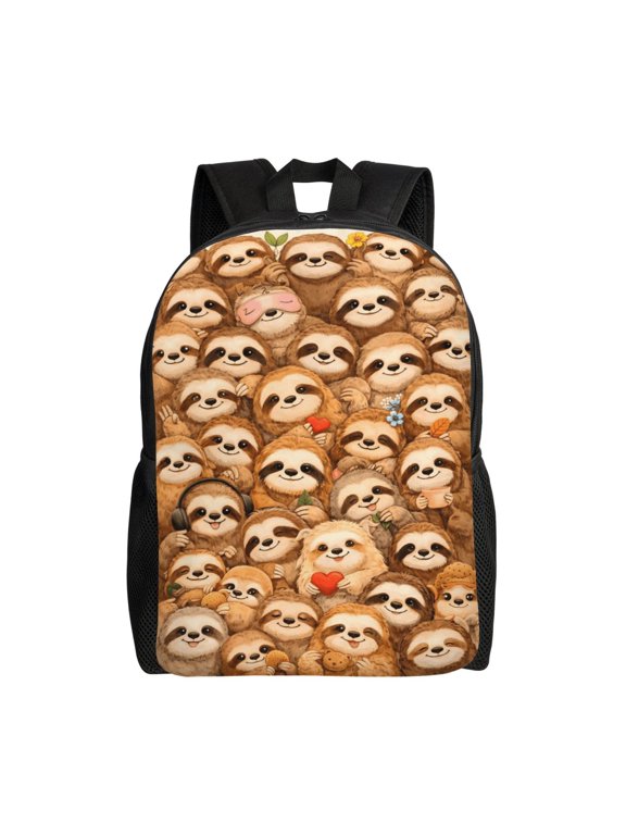 Sloth Backpack Full Front Print Travel Laptop Bag for Men and Women