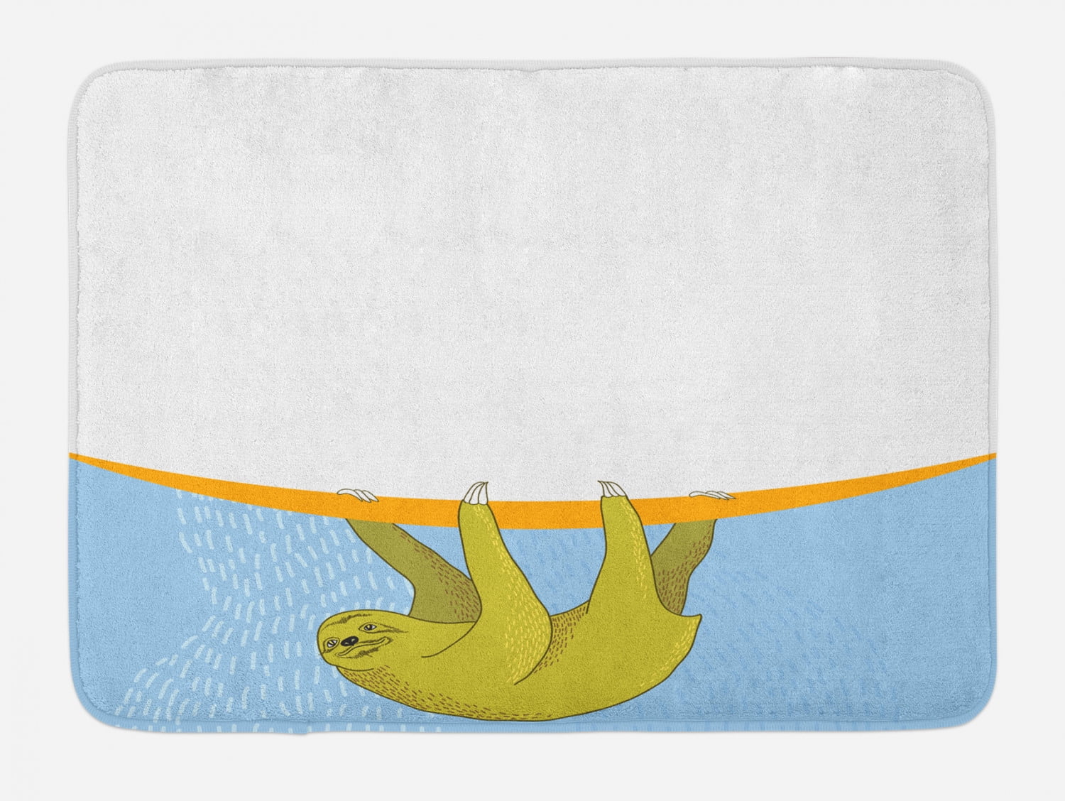 Sloth Bath Mat, Sloth in Underwater Illustration Oceanic Tropical ...