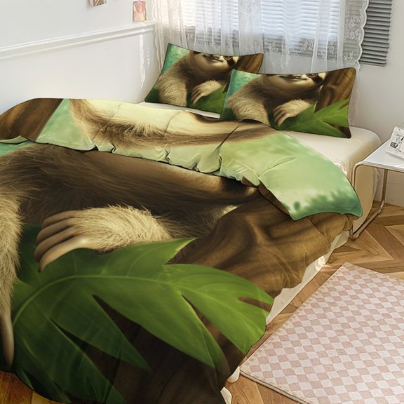 Sloth Bedding Set with Zipper Closure for Girls & Boys