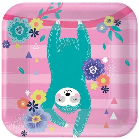 Sloth Birthday Small Paper Plates (8ct)