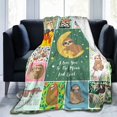 thumbnail image 1 of Sloth Blanket Animals Floral Throw Blanket Cozy Soft Flannel Blanket for Couch Sofa Bed 50"x40", 1 of 6