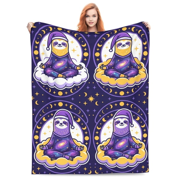Sloth Blanket, Cute Pattern Theme Decor for Home Bedroom Living Room, Soft Cozy Lightweight Adult Throw Blanket 50x40