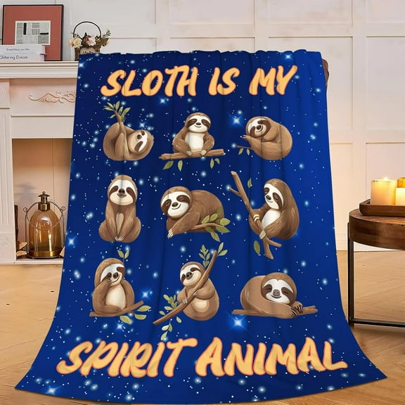 Sloth Blanket Cute Sloth Fleece Throw Blanket Fuzzy Plush Super Soft Cozy Warm Sloth Decor Stuffed Animal Bedding Blanket Gifts for Boys Girls Kids Adult Men Women Sloth