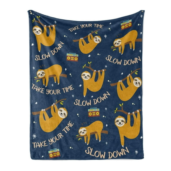 Sloth Blanket Cute Sloth Gifts Soft Flannel Lightweight Sloths Throw Blanket for Kids Girls Boys All Season Sloth Blankets for Sofa Couch Bed Decorative Sloth Blanket(40"x50")