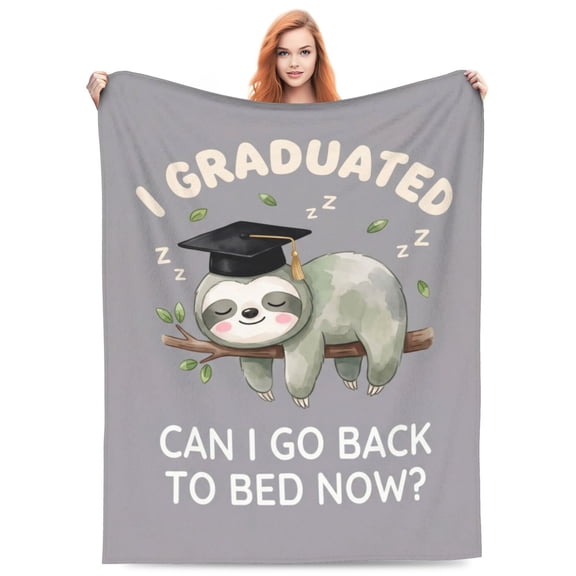 Sloth Blanket - Funny Grad Gifts for Master Degree PHD, College Graduation Gifts for Women Men, Practical Throw 50x40