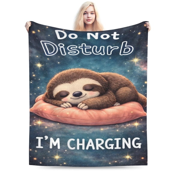 Sloth Blanket Gift Throw Blanket Cute Sleeping Sloth Pattern Blanket Cozy Soft Home Decor Gift for Sloth Lovers Women Girls Kids 50x40